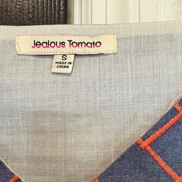 Jealous Tomato Embroidered Chambray Mini Dress - Picture 3 of 5